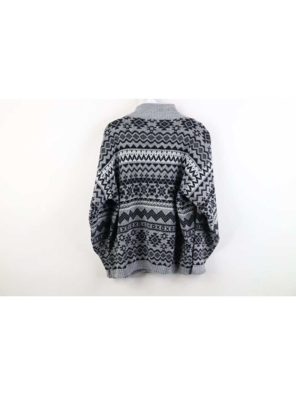 Vintage 90s Streetwear Womens Large Fair Isle Knit Henley Sweater USA Acrylic - Picture 9 of 11